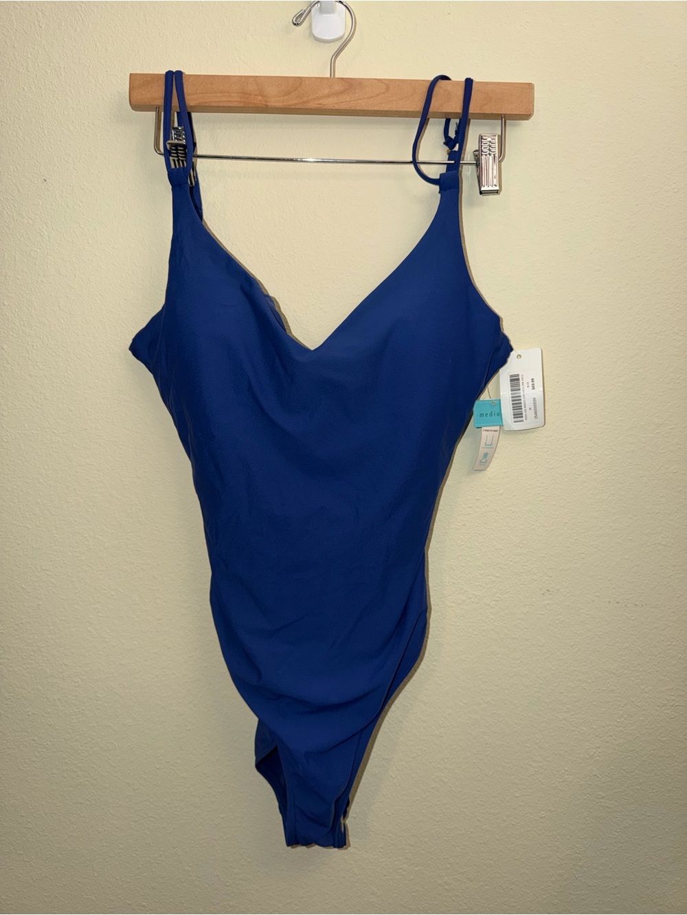 Sleek Royal Blue One-Piece Swimsuit with Adjustable Straps